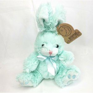 Animal Adventure Daisy Bunny Plush Mint Green Cuddle Bunny  8"